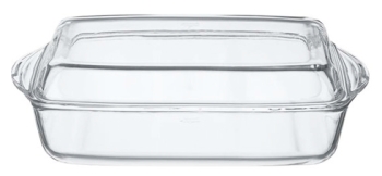 Pekáč sklo 36x20v8cm hranatý s víkem 2,8 l. PASA